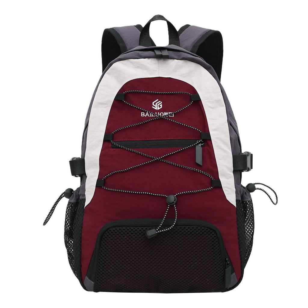 Schoolbag Autumn and Winter New Color Matching Backpack Outdoor Color Contrast Light Leisure Retro Sports Mountaineering Bag Drawstring Backpack 