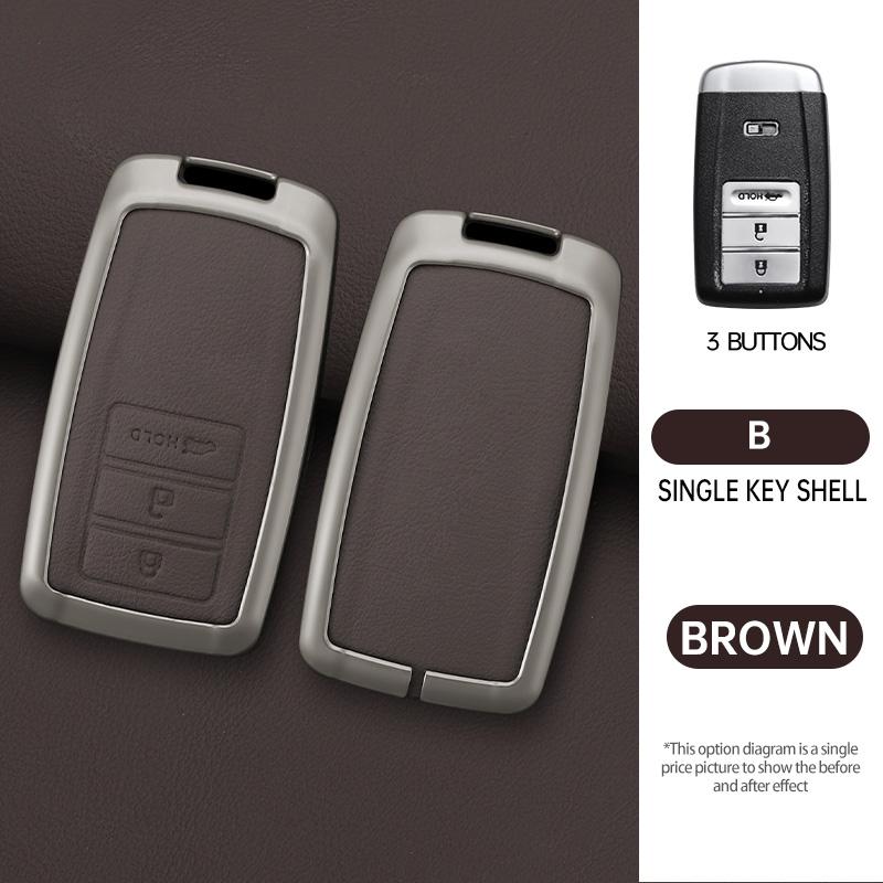 Genuine Leather Auto Key Fob Case Intelligent Smart Fobs Housing Cover Automotive Auto Accessories Fit For Acura Ilx Rlx Tlx Rdx Mdx