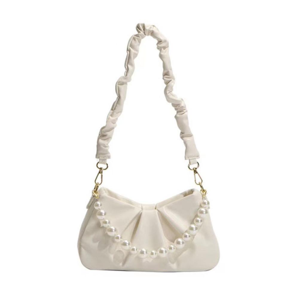 

Large Capacity Solid Color Underarm Bag Carrying Single Shoulder Wallet Female Lady Girl бежевый