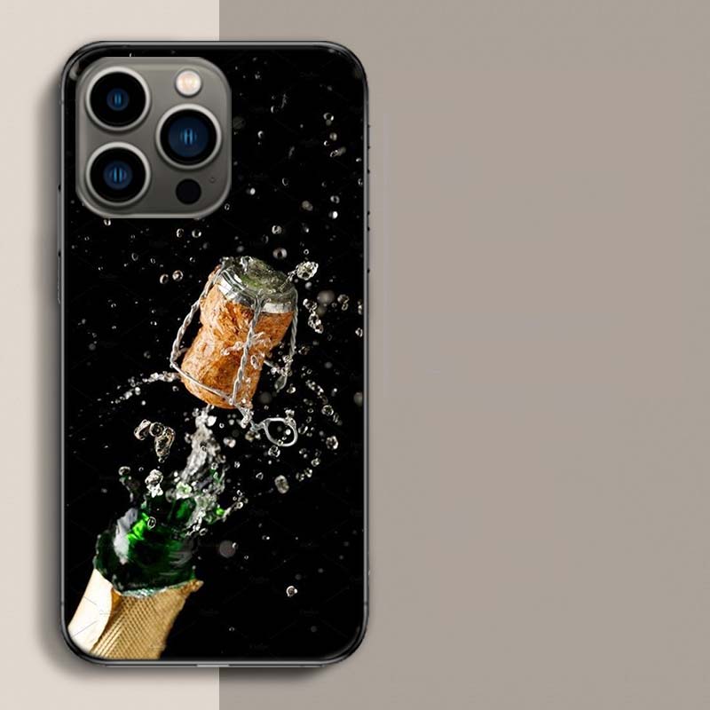 Open Champagne to Celebrate Phone Case For Iphone 17 Air 15 Pro 14 Plus 16 Pro Max 12 13 Mini 11 16E X XS Cover Cute Fundas