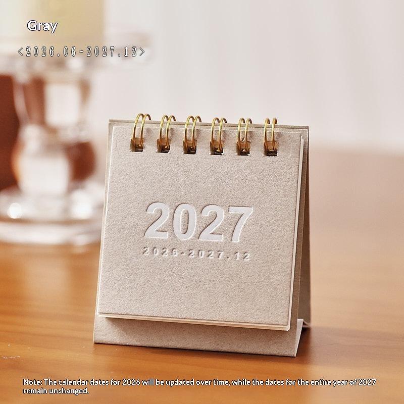 [TG835]2027 Mini Simple Calendar Small Desk Calendar Creative Coil Calendar Planner Desktop Decoration Office Stationery