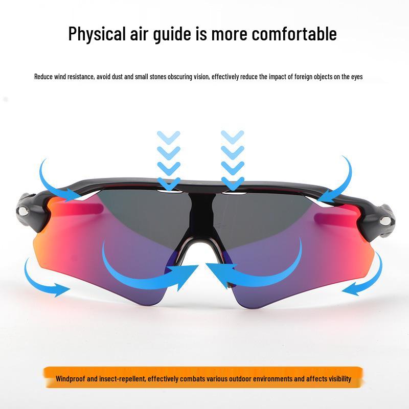 Cross-Border E-commerce TR90 Colorful Cycling Sunglasses for Outdoor Sports, Prescription-Compatible.