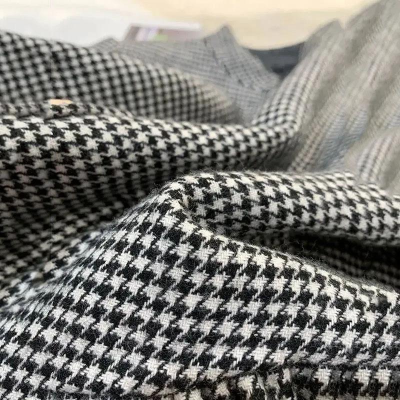 Frühling und Herbst Koreanische Version des kleinen Anzugs Karomantel Damen Temperament Tops Einreihige Knöpfe Alleskönner Slim Fit