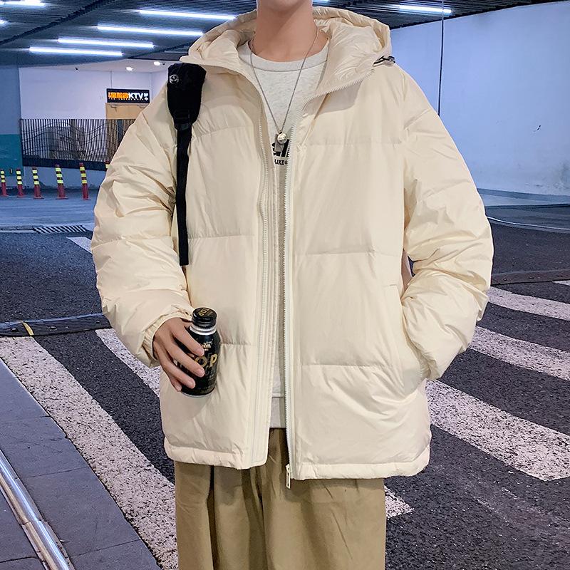 White duck down jacket men's new winter thickened hooded Hong Kong style ruffian handsome versatile loose down jacket