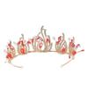 Baroque Retro Bridal Crown Tiara Gold Color Diamond Crystal Beaded Crown Wedding Dress Accessories