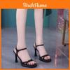 One Shoulder Summer Open Toe Heeled Sandals With Pu Material For Casual Women