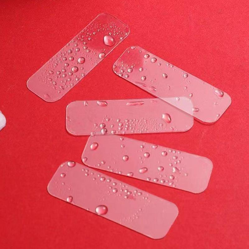 60 Foi/Cutie Bandă Adezivă Față-Verso Reutilizabilă Impermeabilă Autocolant de Perete Fără Urme Autoadeziv Aparat Electrocasnic Transparent Set