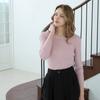 KELLY DONAHUE Soft Ribbed Round Knit Pink