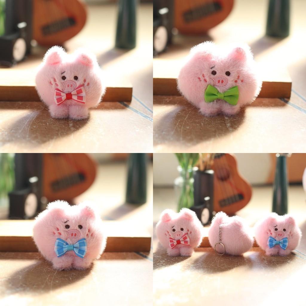 Bow Pig Cute Plush Stuffed Toy Keychain Bag Decor Pp Cotton Gift Girls For