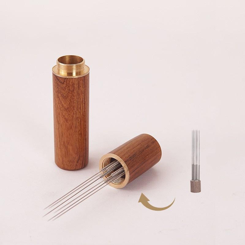 

1/2pc Needle Coffee Stirrer Stainless Steel Coffee Powder Tamper Espresso Distributor WDT Tool Wood Handle Cafe Barista Supplies