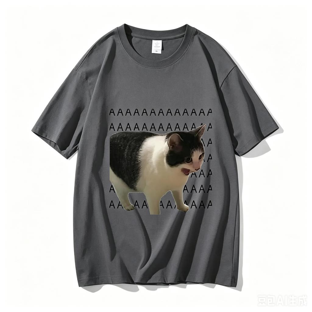 New Funny Meme Sad Crying Cat Printed Adult And Kids Casual Cotton Tshirt Summer Harajuku Short Sleeve Tees Clothes