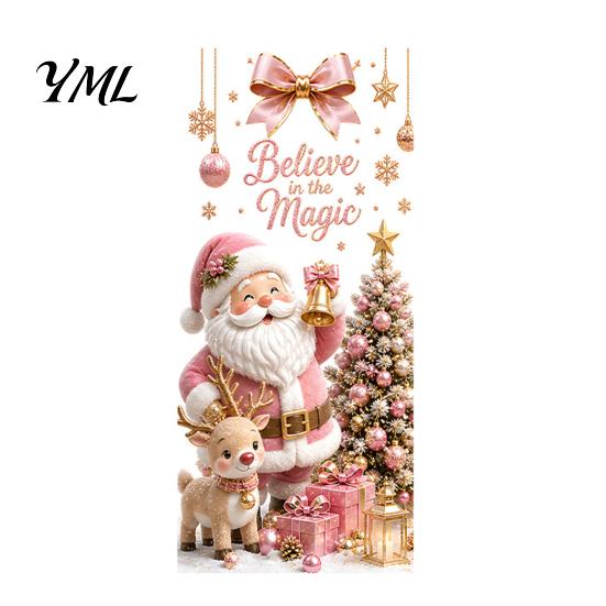 Removable Festive Wall Art Christmas Window Clings, Cute Snowman Santa Penguin Reindeer Stickers for Decals Glass, Reusable Holiday Static PVC