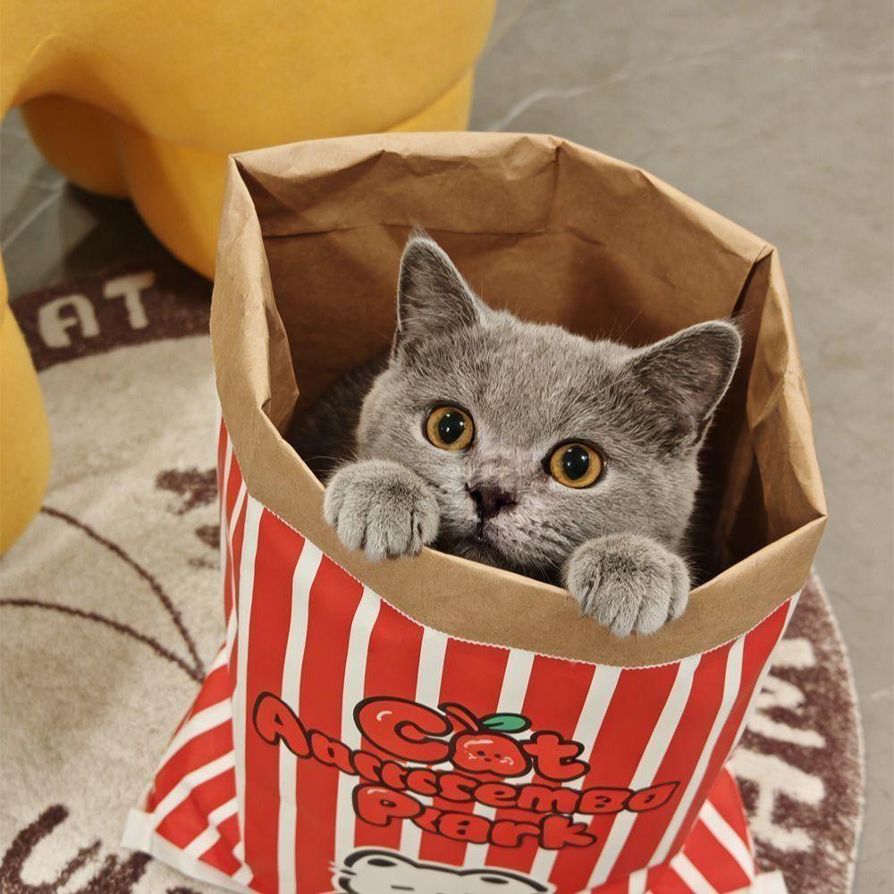 Hide-and-seek Kraft Paper Tunnel Chew Cat and Dog Kraft Paper Bag Creative Kraft Paper Cat Toy