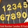 Large Gold Number Candles for First Birthday, Full Moon, Children's Cake Decorations, and Party Accessories.