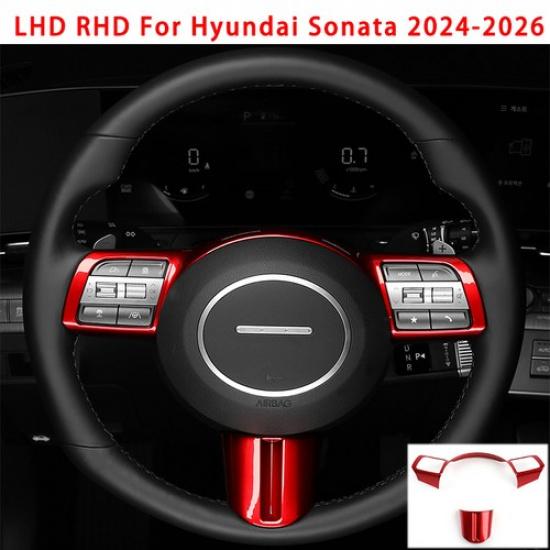 Carbon Tuning Steering Wheel Frame Button Cover Trim For Hyundai Sonata 24-2026