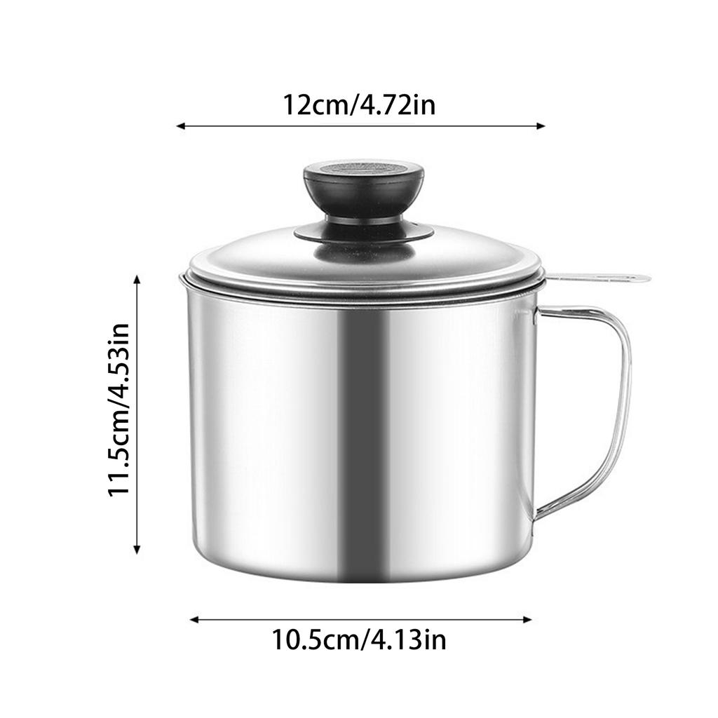 Durable Stainless Steel Oil Pot With Built-In Filter - Easy To Invert Design, Leak-Proof And Convenient Kitchen And Restaurant