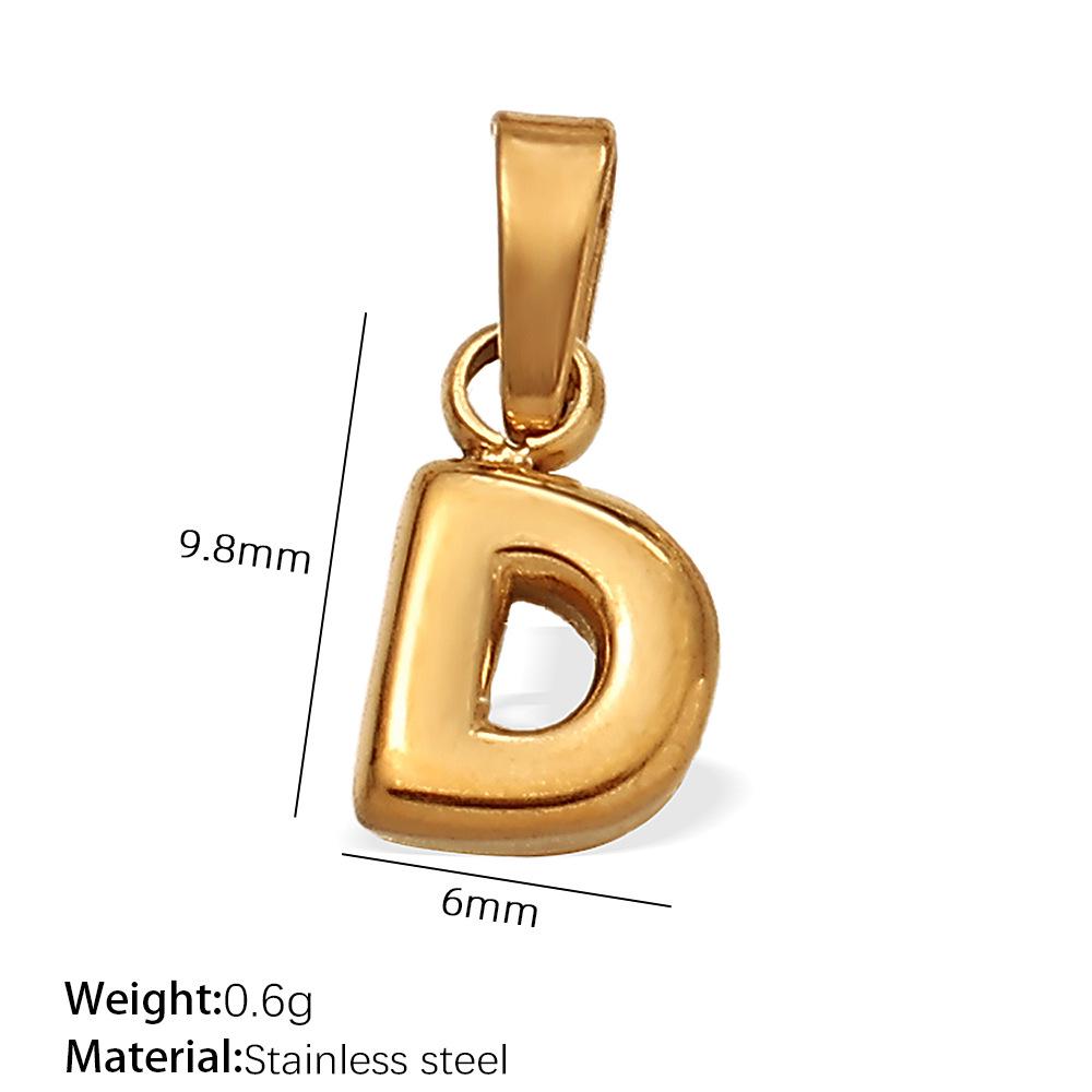 18K Gold Plated Bubble Letter Pendants - 26 English Letters