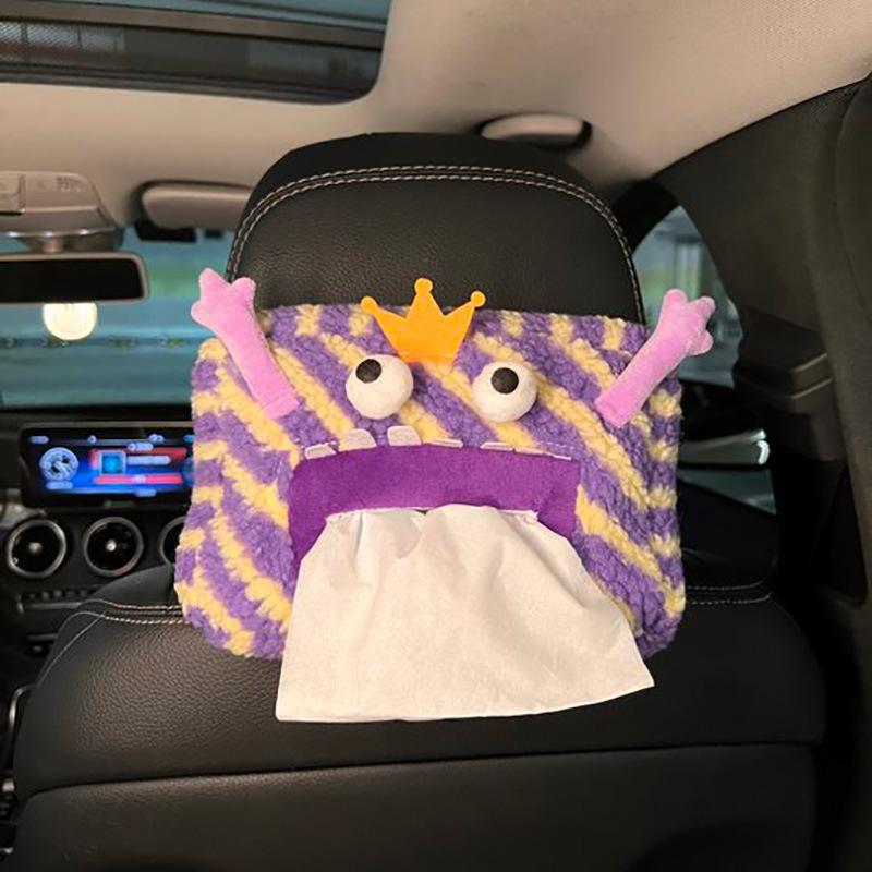 Creative Cartoon Car Plush Tissue Box - Hanging or Armrest Style