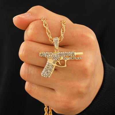 Hip Hop Pistole Halskette Kreative Mode Herren Schmuck Pistole Anhänger Halskette