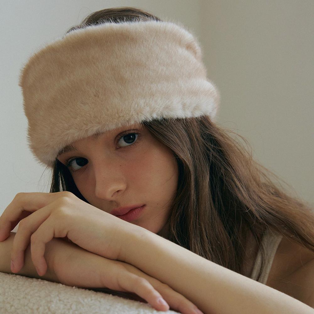 Meleuhen Mink Fur Neck Warmer_2Color Beige/Free