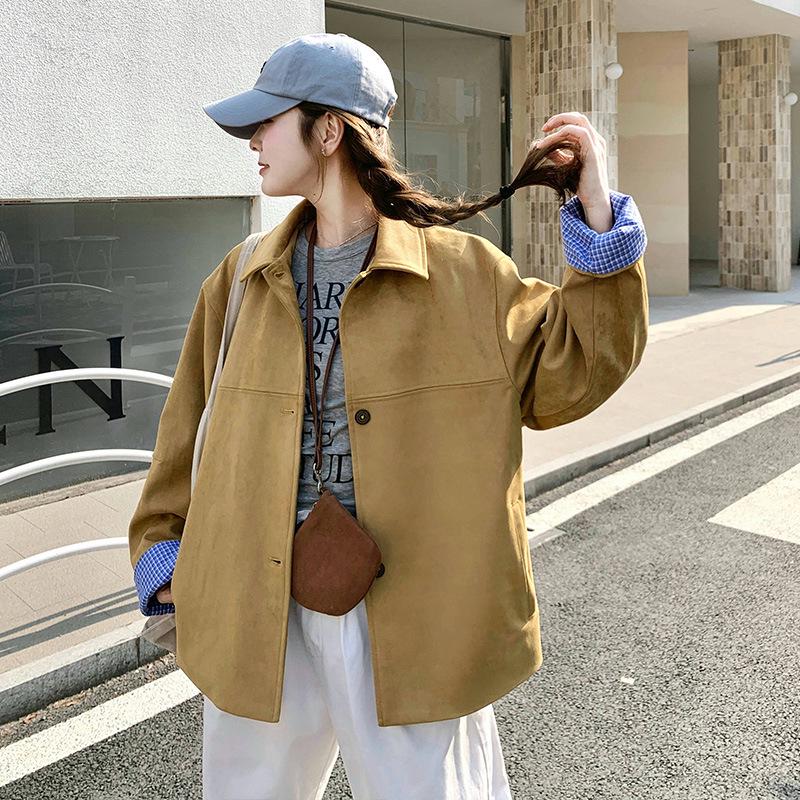 2025 New Korean Suede Lapel Jacket: Chic, Timeless, Age-Defying Style.