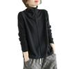 Women's Double-Sided Plush Splicing High-Collar Base Layer Shirt - Autumn/Winter Fashion Top