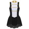 Ringmaster Performance Costume Womens Sleeveless Leotard Dress Halloween Cosplay Party Bodysuit