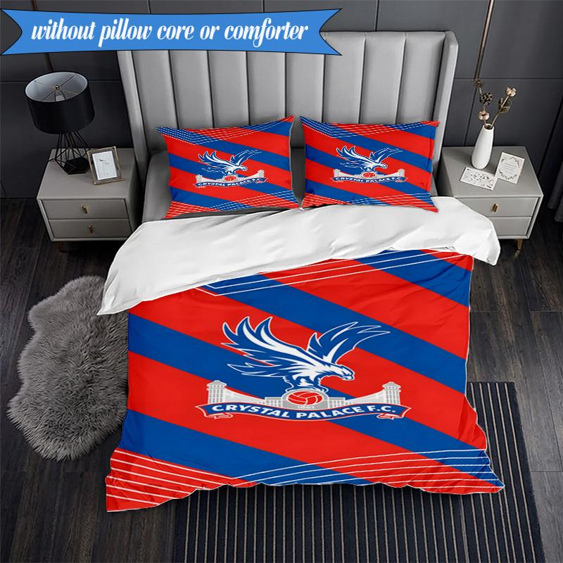 3PCS Crystal Fc Crest Printed Soft Bedding Set,Including 1pc Duvet Cover And 2pcs Pillowcases Perfect for Bedroom, Dormitory, Fan gift