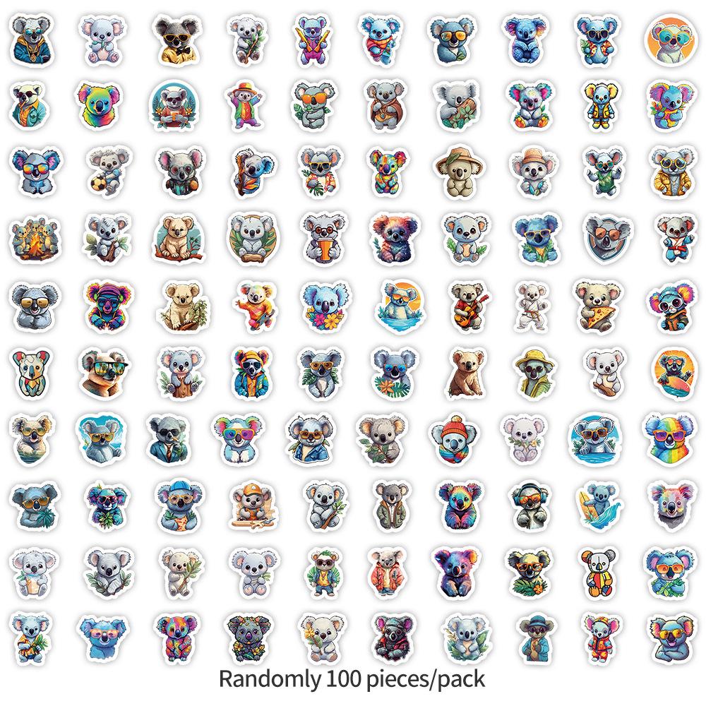100 Cute Koala Cartoon Stickers for Kids DIY Decoration – Water Bottles, Luggage, More