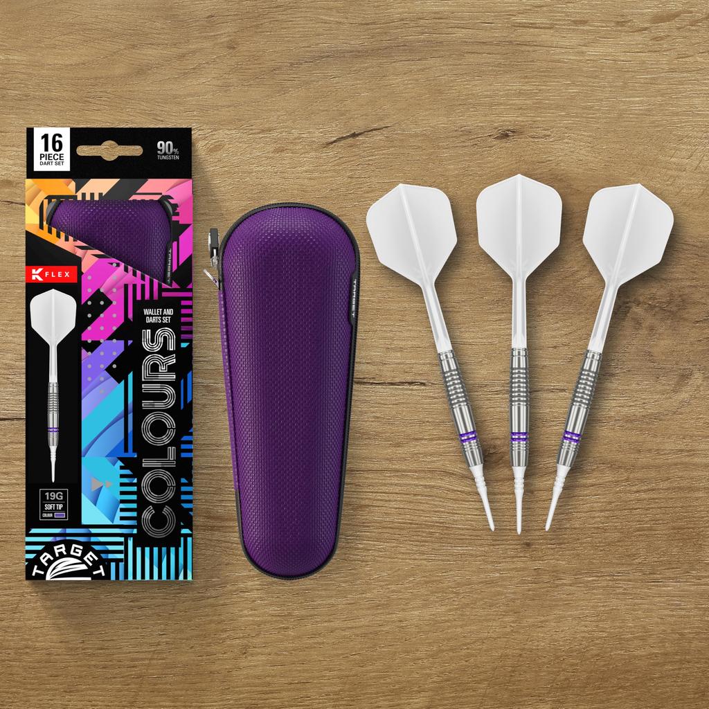 TARGET COLOURS GEN4 PURPLE 90% Tungsten 19g 2BA Soft Tip Darts