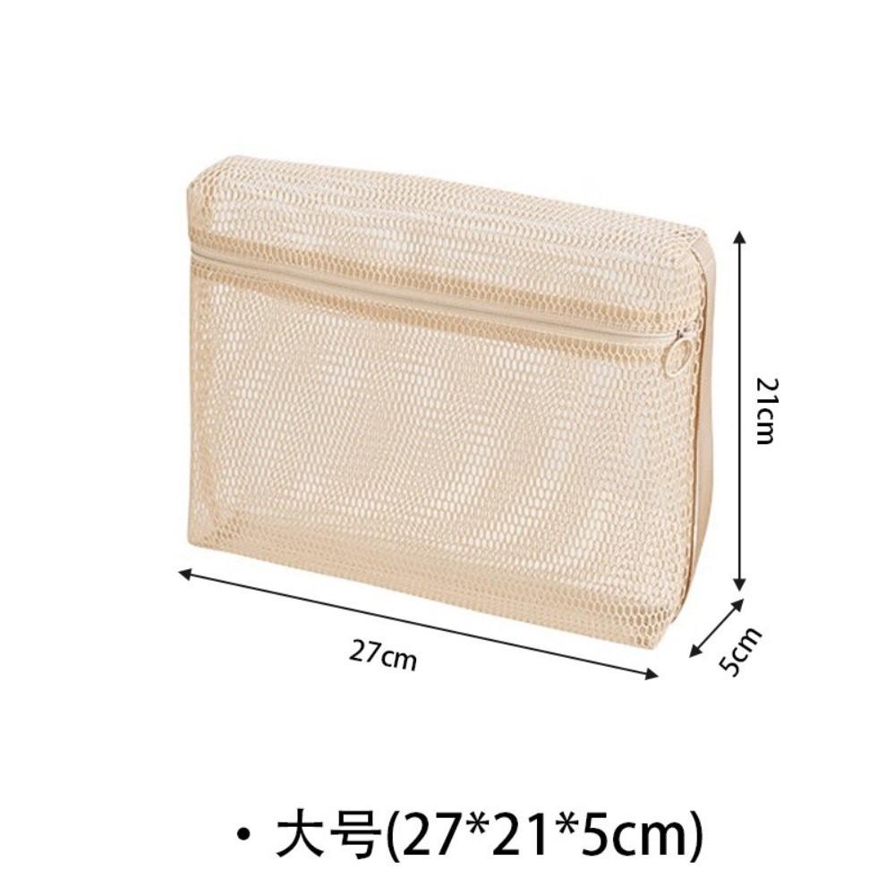 Zipper Mesh Makeup Storage Bag Handheld Multifunctional Mesh Clothing Bag  Travel