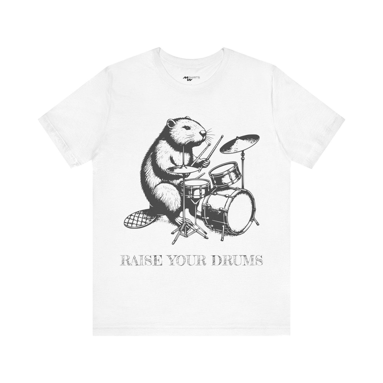 Beaver on Drums T-Shirt: Unique Music Apparel 4XL