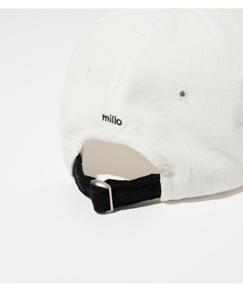MILLO ARCHIVE Holiday Corduroy Ball Cap [White Black]