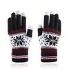 Touchscreen Knitted Gloves Snowflake Pattern Full Finger Thick Warm Knitted Winter Gloves For Men Women Couple Gloves