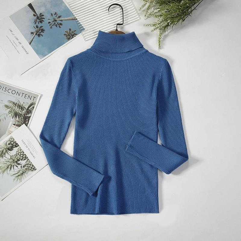 Women's Classic Versatile Temperament High Neck Knitted Base Sweater Pullover Knitted High Neck Sweater