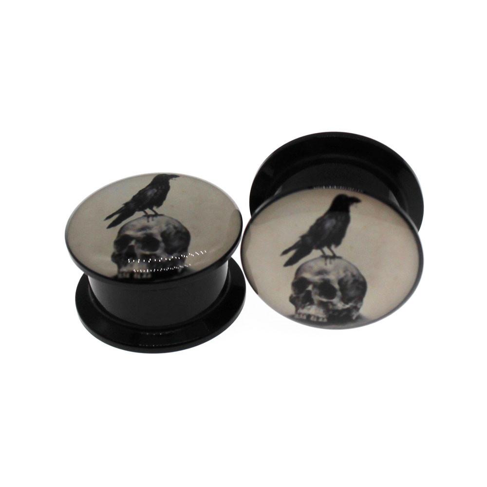 GHOSTBUSTERS PLUGS ACRYLIC SCREW FIT FLARED EAR TUNNELS