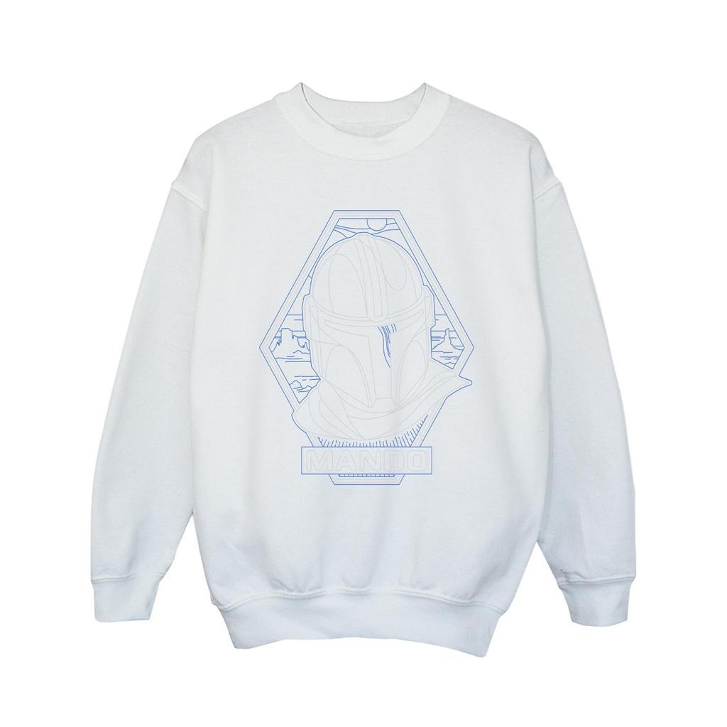 Star Wars Girls The Mandalorian Outline Helm Diamond Sweatshirt