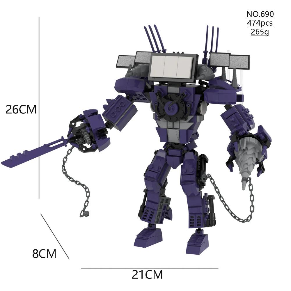 Skibidi Toilet Titan TV Man Speakerman Horror Game Bosses Camara Building Block Cartoon Doll Model Kids Birthday Halloween Gift