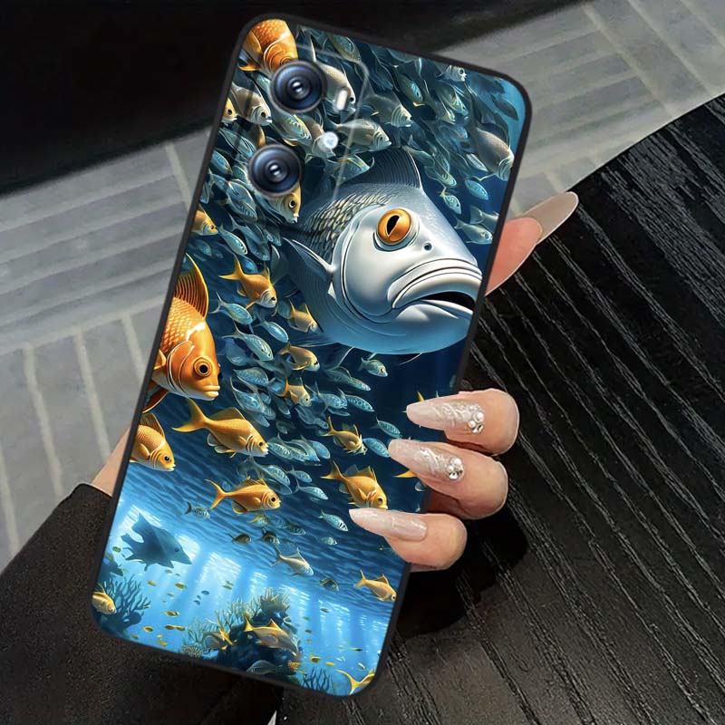 Cartoon Anime Turtle Elephant Phone Case For OPPO Reno 5 6 7 A96 A40 A58 Realme GT A74 A78 Neo2 A74 A78 Find X5 X3 X7 X8 Black