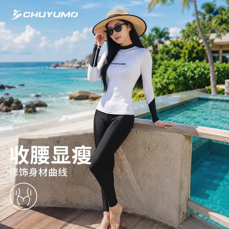Womens Quick-Dry Dive Suit Set With Sun Protection Slim Fit Surfing Swimming Beach Activities