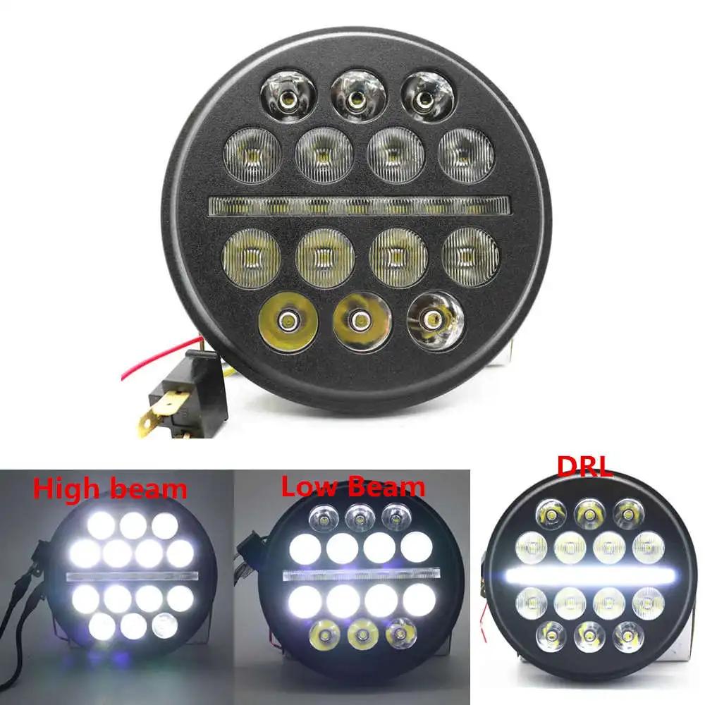 5 3/4 Inch 5.75" Car Motorcycle LED Headlight DRL Turn Signal Moto Headlamp for Harley Dyna Sportster Softail Indian Scout Honda