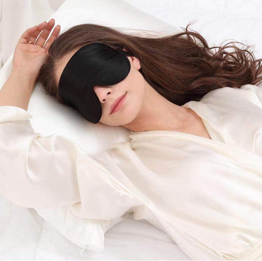Unisex Soft Breathable Sleep Eye Mask with Adjustable Strap - Blocks Light for Comfort During Travel or Sleep