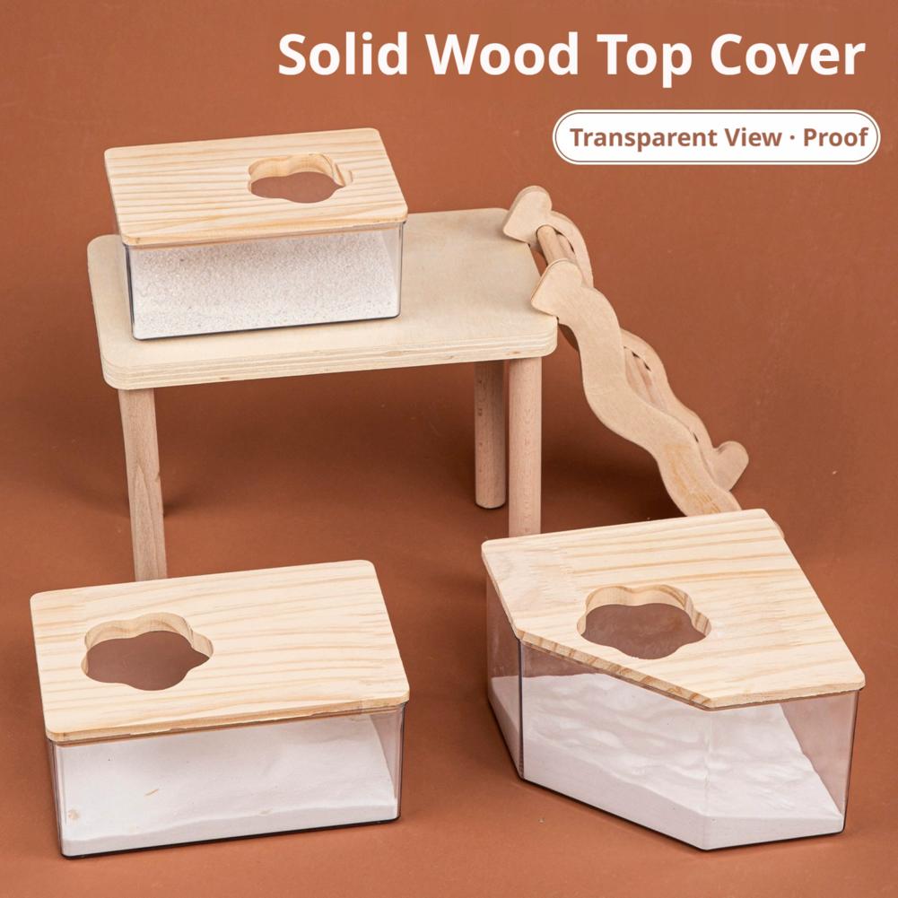 Acrylic Fully Transparent Large Pet Hamster Golden Bear Sand Bath Box Chinchilla Toilet Dual-Purpose Bath Sand Basin Small Pet