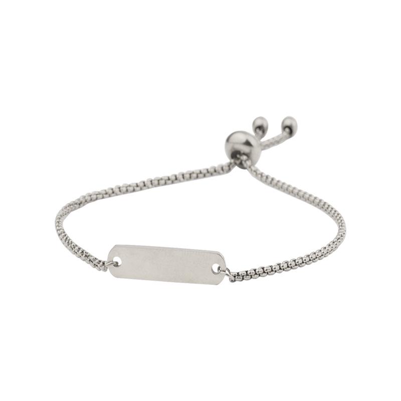 Adjustable Titanium Steel Engraveable Bracelet - Simple, Long Strip Design, Popular in Europe & America