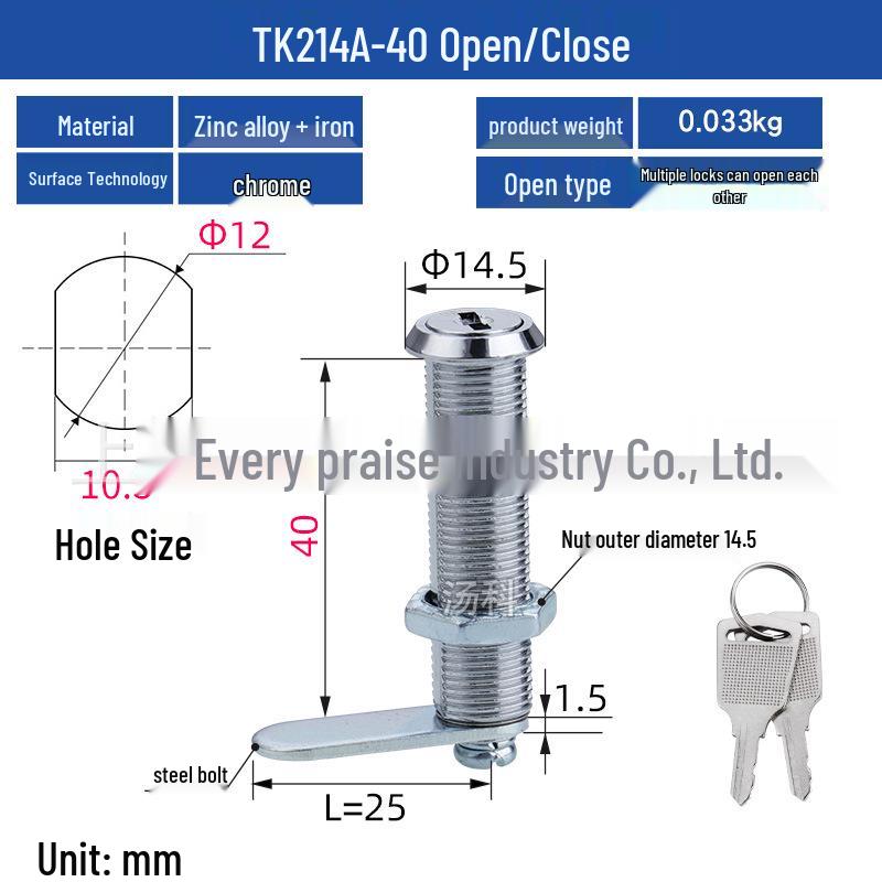 Mini Round 12mm Cam Lock for Jewelry Display, Instrument Cabinet, Light Box, or Miniature Doors