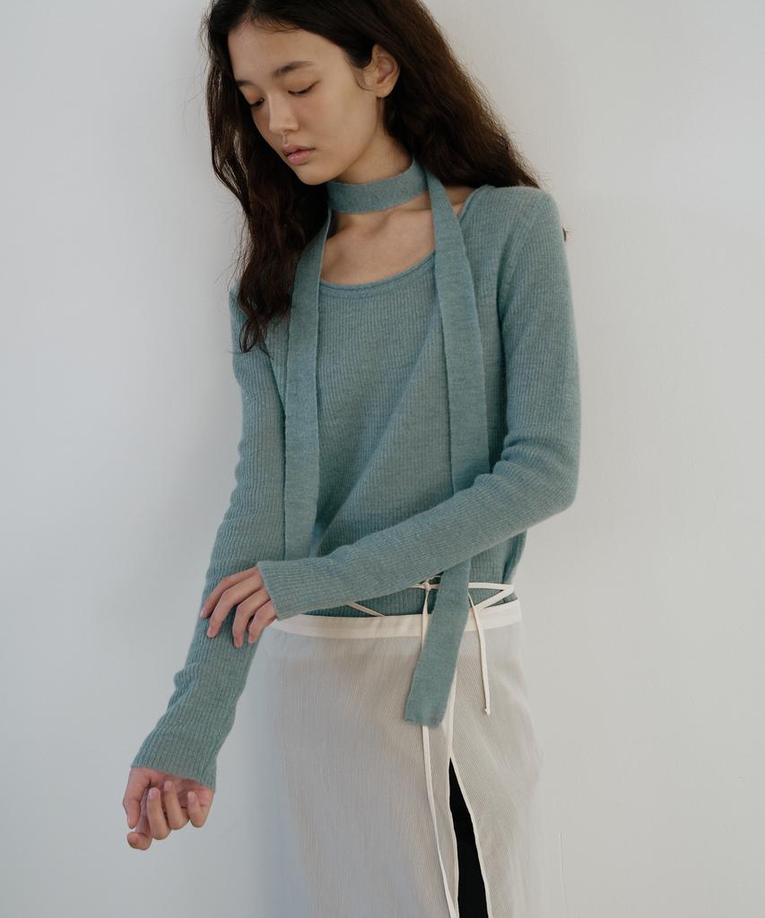 Yulago Kid-Mohair Knit Muffler Set