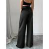 2026 Fashion High Waisted Wide Leg Trousers with Belt Solid Color Office Wear Casual Business Straight Leg Pants Spring Women's Bottoms