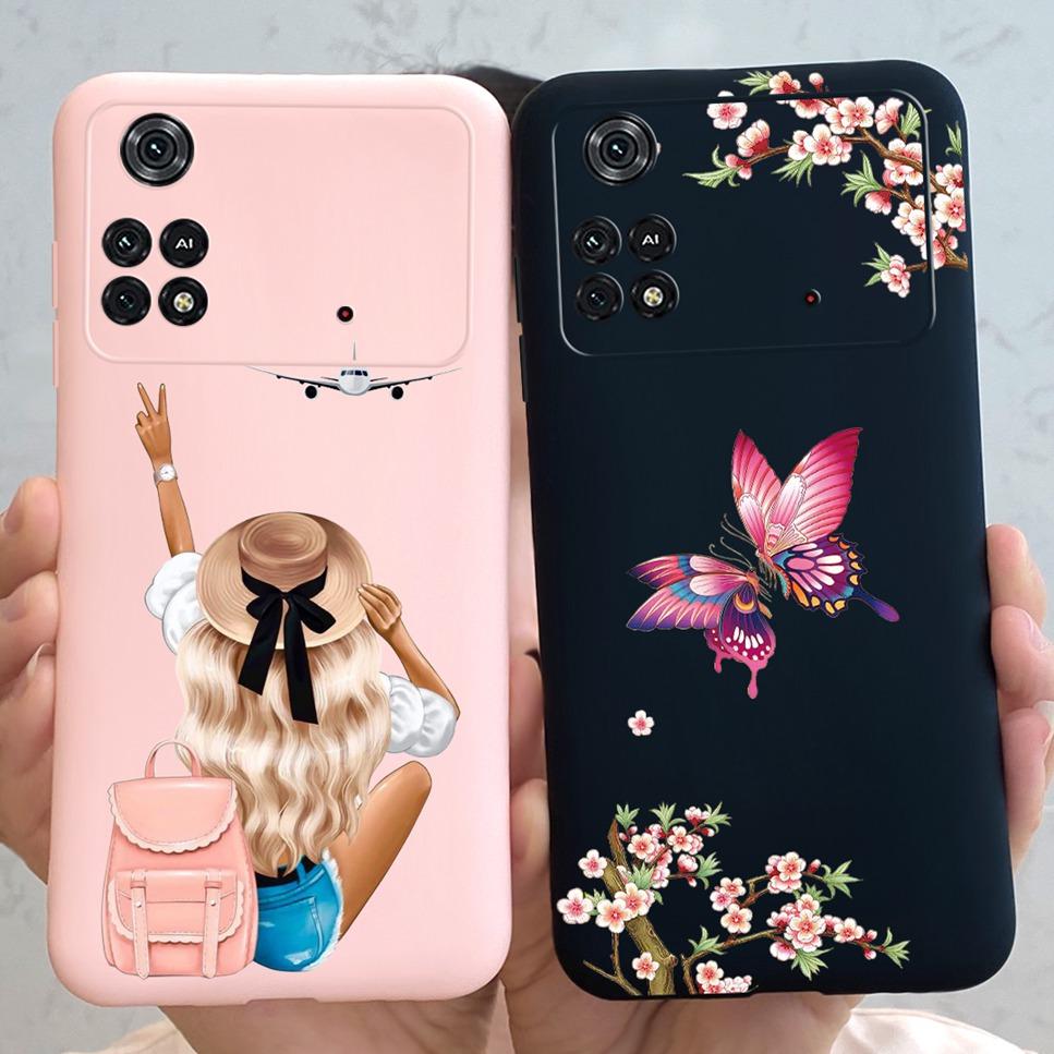 For Xiaomi Poco M4 Pro 4G Case Little Daisy Astronaut Pattern Soft Silicone Covers For Xiaomi Poco M4Pro 6.43"Bumper Phone Cases
