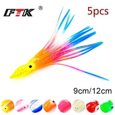 5Pcs Octopus Squid Soft Fishing Lure 9cm 12cm Ocean Fishing BaitSport, Angelsport, Köder, Futtermittel & Fliegen!