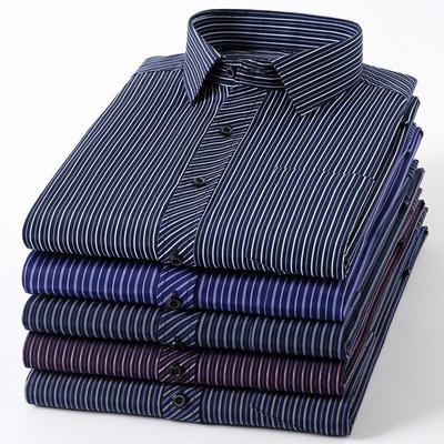 Plus Large Size 9Xl 8Xl 7Xl Mens Casual Business Long Sleeved Shirt Classic Plaid Striped Male Social Dress Oversized Shirts
